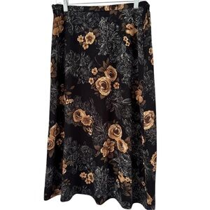 Kathie Lee Dark Floral Maxi Skirt Forest Fairy Whimsygoth Vintage